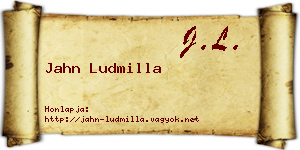 Jahn Ludmilla névjegykártya